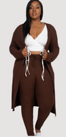 Curvy Ribbed Long Cardigan legging set