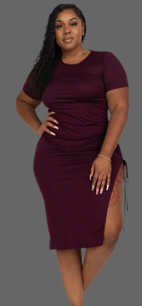 Curvy Ruched midi dress