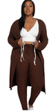 Curvy Ribbed Long Cardigan legging set