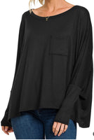 Dolmen Sleeve Shirt - Black