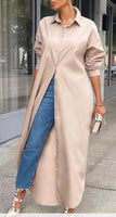 Khaki Long Shirt Dress