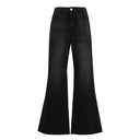 Women's High Waist Flared Jeans - 100% Cotton Vintage Denim Pants
