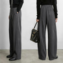 Women's Loose Winter Pants - Warm Elastic Waist Commuter Trousers