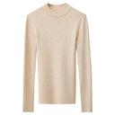 Women's Mock Neck Knit Top - Slim Fit Minimalist Layering Sweater
