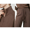 Women's Mock Neck Knit Set - Casual Commuter Winter Outfit