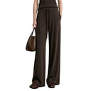 Mulberry Silk Blend Knit Trousers | Straight Leg Casual Women's Pants