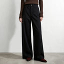 Women's Wide Leg Fleece Lined Cotton Denim Winter Trousers