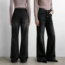 Women's High Waist Flared Jeans - 100% Cotton Vintage Denim Pants