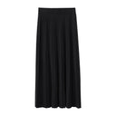 Women's Knit Pleated Midi Skirt - Minimalist A-Line Commuter Style