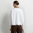 Women's Color Block Cotton Jacket - Minimalist Casual Commuter Top