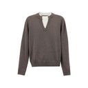Women's Faux Layered Color Block Sweater - Minimalist Casual Knit