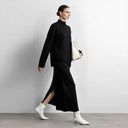 Women's Knit Straight Skirt - Minimalist Winter Long Skirt