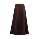 Women's A-Line Cotton Midi Skirt - Elegant Minimalist Commuter