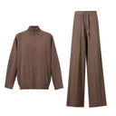 Women's Mock Neck Knit Set - Casual Commuter Winter Outfit