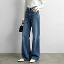 Women's High Waist Flared Jeans - 100% Cotton Vintage Denim Pants