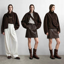 Women's Double-Faced Wool Coat | Oversized Stand Collar Winter Top