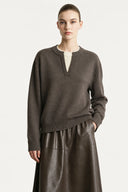 Women's Faux Layered Color Block Sweater - Minimalist Casual Knit
