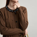 Women's Minimalist O-Neck Cardigan - Loose Autumn Knit Sweater