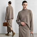 Women's Knit Straight Skirt - Minimalist Winter Long Skirt