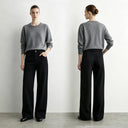 Women's Rhinestone Wide Leg Cotton Jeans - Slimming Casual Pants