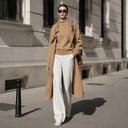 Women's Faux Layered Color Block Turtleneck Sweater - Casual Knit Top