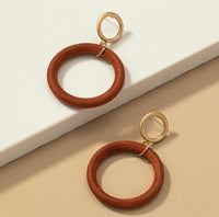 Wood Hoop Earring