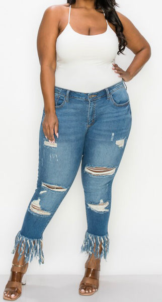 Curvy Destroy Denim Jeans