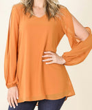 Chiffon split sleeve Blouse Clearance