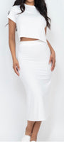 Ribbed Top and Midi Skirt Set clearance