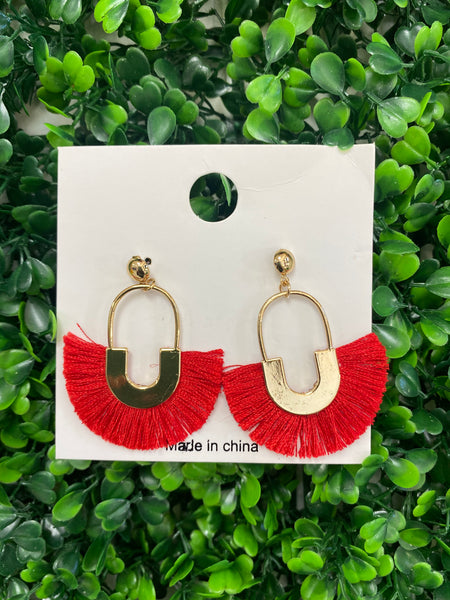 U-fan earrings(red)